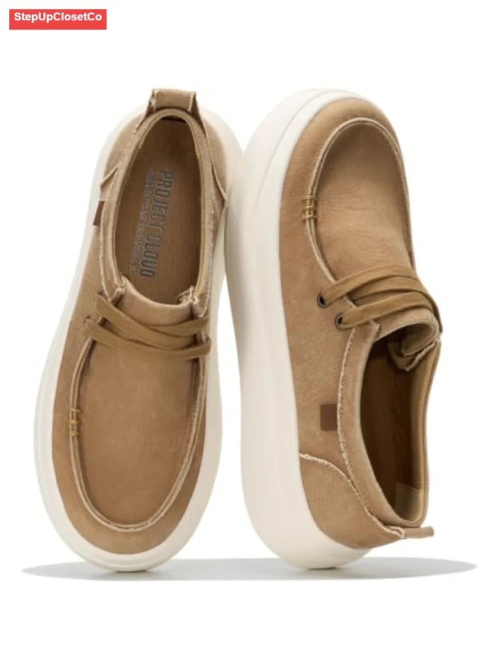 Platform Loafers for Women Slip On Sneakers Boat Shoe
